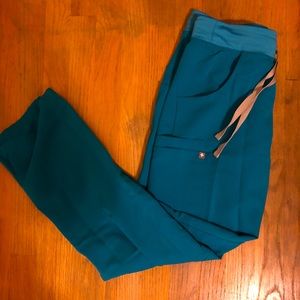 Teal FIGS Yola Scrub Pants (Small)